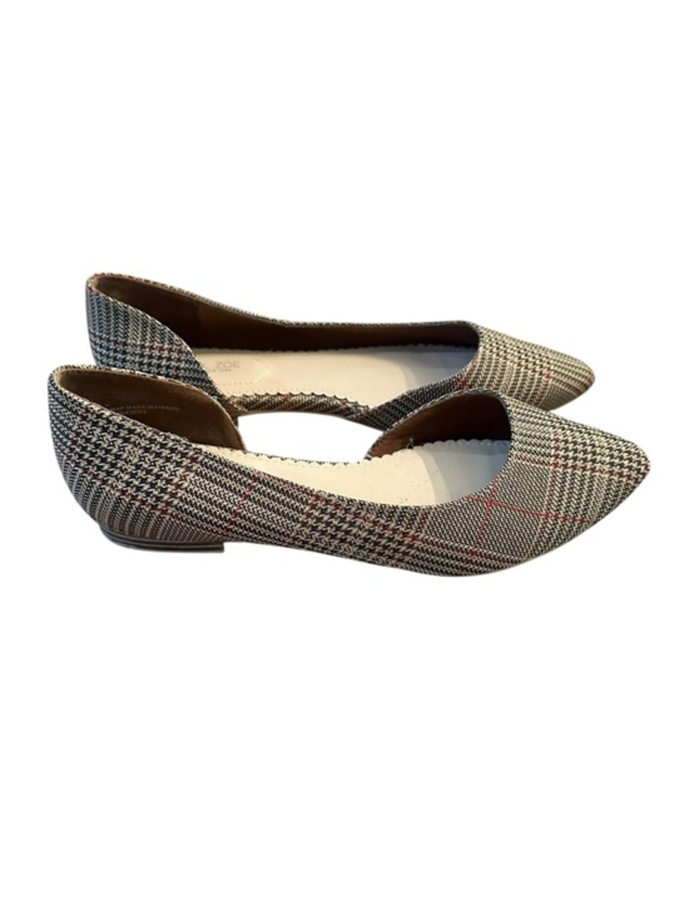 Rachel Zoe Pointed Knit Slip On Flats - Womens Size  8 Classic Glen Plaid Preppy